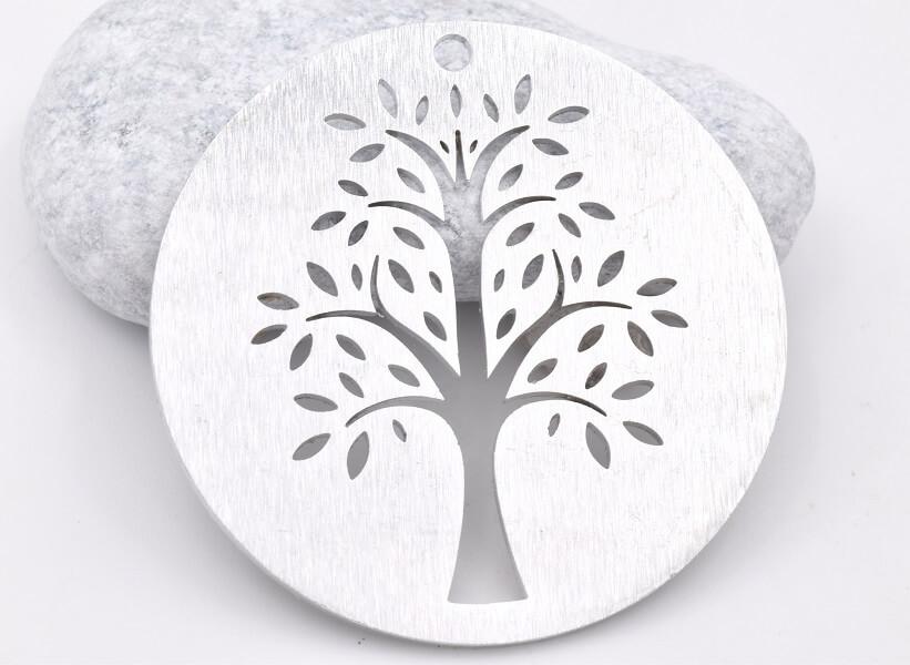 Tree of Life Pendant Round Aluminum 5cm (1)
