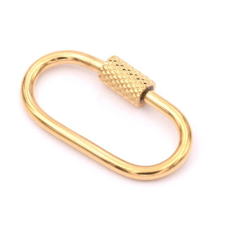 Clasp Screw Nut Connector Jewelry Pendant Stainless Steel Gold 25x14mm (1)