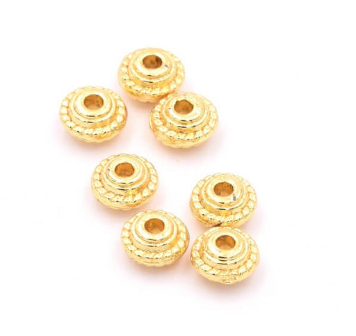 Heishi Bicones Rondelle Beads Gold Plated 5x3mm, Hole: 1.1mm (10)