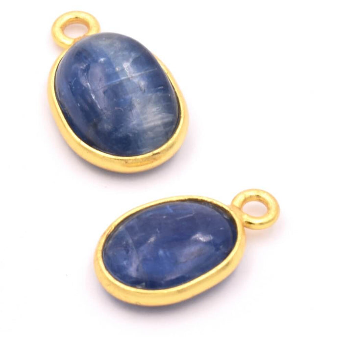Pendant Oval Kyanite - 925 Silver Gold Plated 11x9mm (1)