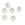 Beads wholesaler  - Heishi Bicone Beads Rhodium Plated Quality -5x3mm, Hole: 1.1mm (10)