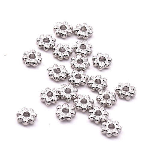 Heishi bicone beads Stainless Steel 4x2mm - hole:1,2mm (10)
