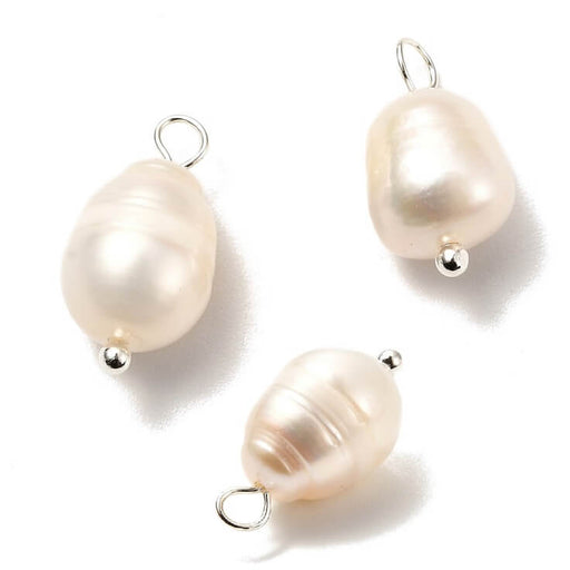 Freshwater Pearl Baroque Pendant - 10x8mm with Quality Silver Wire (2)