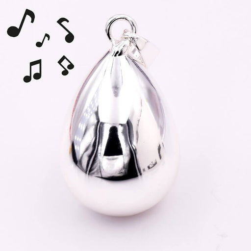 Bola Drop Pendant E-Coated Silver 29x20mm (1)