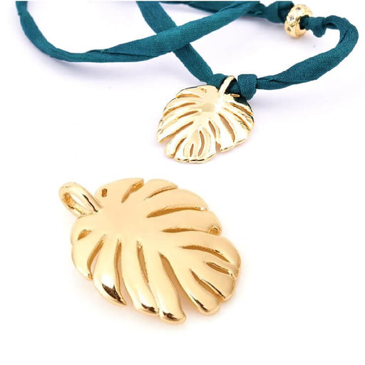 Buy Leaf Philodendron Monstera - charm Pendant Golden Quality 19x15mm (1)