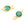 Beads wholesaler  - Charm Round tiny Pendant Green Onyx Set Sterling Silver flash Golden plated 8x5mm (2)