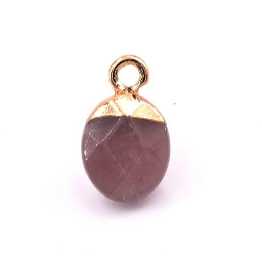 Small Pendant Strawberry Quartz with Golden Metal Hook -10mm (1)