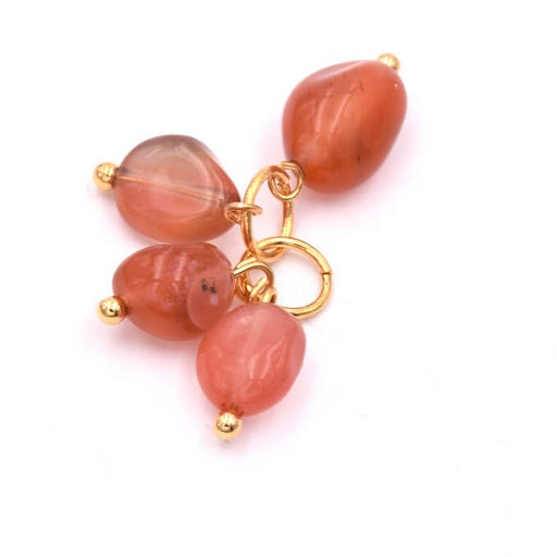 Buy Nugget Bead Charms Orange Agate 5-10mm - Fine Gold Plated Stud (4)