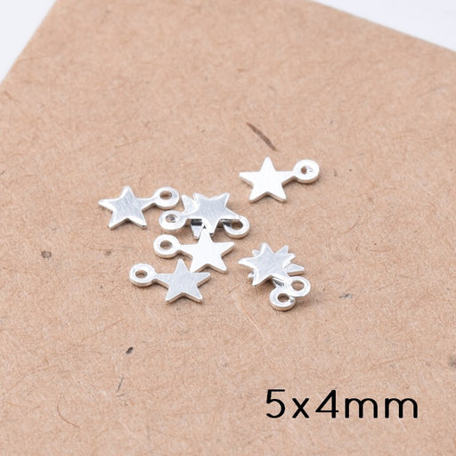 Tiny Charm Star Shape 925 silver plated Quality 5x4mm (10)