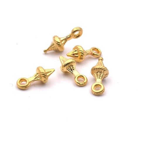 Tiny Charms Pendulum Charm Matt Golden Brass Quality 8mm (5)