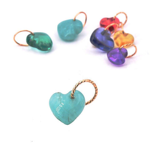 Heart Pendant 8mm Amazonite with Gold Filled Ring (1)