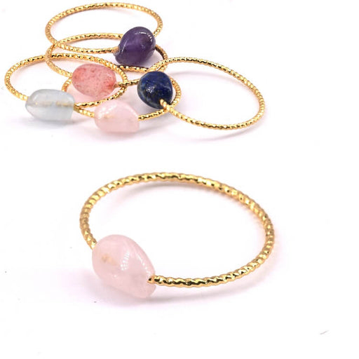 Buy Ring Pendant Light Pink Quartz 22mm, flash Gold (1)