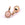 Beads wholesaler  - Charm Pendant Round Rose Quartz - Brass Light Gold 5.5mm (1)