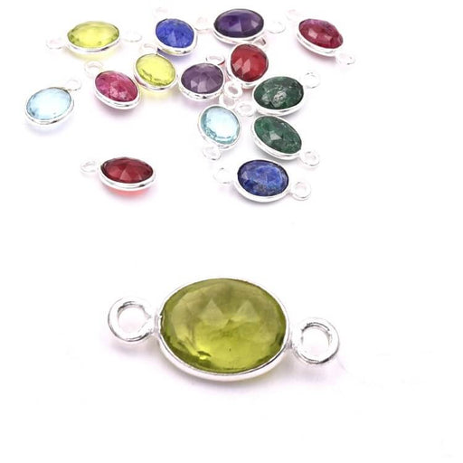 Buy Oval Connector Peridot Silver 925 - 9x7mm (1)