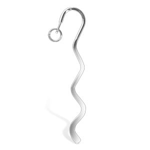 Mini squiggle bookmark with ring metal antique silver finish 85mm (1)