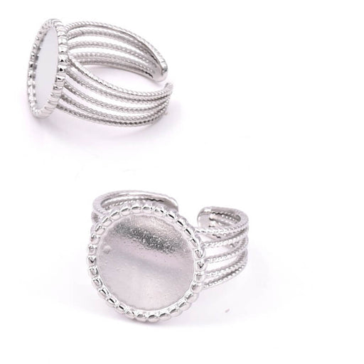 Buy Ring Stainless Steel adjustable for Cabochon 12mm (1)