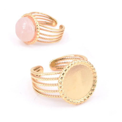 Ring Stainless Steel GOLDEN adjustable for Cabochon 12mm (1)