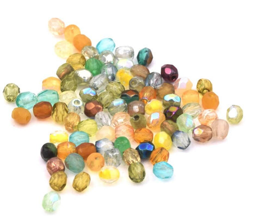 Beads Fire-Polished faceted Beads 3mm Mix (4g)