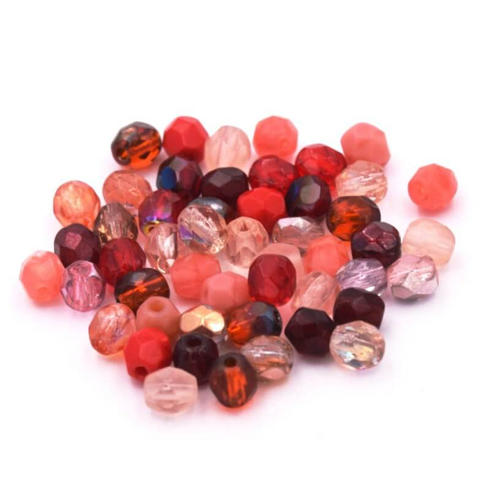 Bohemian Faceted Beads pink Shades Mix 4mm (4g)