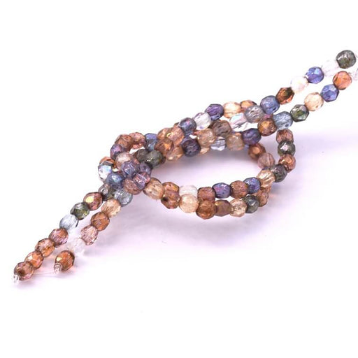 Faceted Bohemian bead Luster Mix 3mm (50 beads)