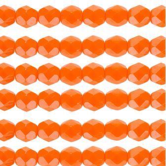 Buy Bohemian Faceted Beads Opaque Orange 4mm (100)