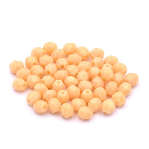 Buy Firepolish faceted bead Ivory 4mm - Hole: 0.8mm (50)