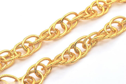 Buy Fancy chain Aluminum plated Golden large mesh 18x14mm (50cm)