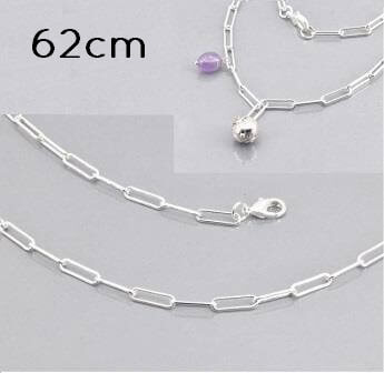 Buy Necklace paper clip Chain Silver Plated Quality 12x4mm, 62cm (1)