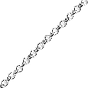 Rollo chain with 2.5mm rings metal silver plated (1m)