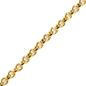 Rollo chain with 2.5mm rings metal gold plated (1m)