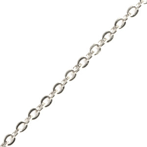 Chain with delicate oval rings 1.6mm metal silver plated (1m)