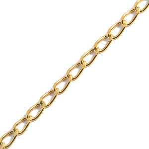 Curb chain with oval rings 2.5mm metal gold plated (1m)
