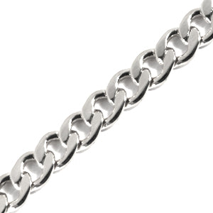 Curb chain with oval rings 5.5mm metal silver plated (50cm)