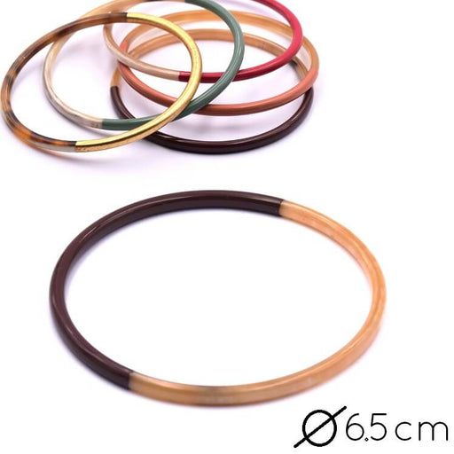Buy Horn Natural Bangle Bracelet lacquered Purple Brown - 65mm - Thickness: 3mm (1)