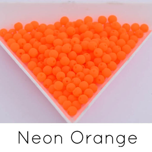 Firepolish round bead neon orange 3mm (30)