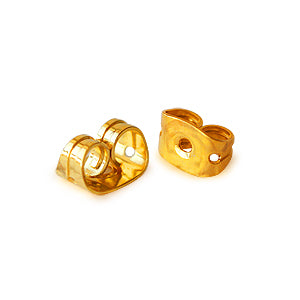 Earring backs metal gold plated 6mm (10)