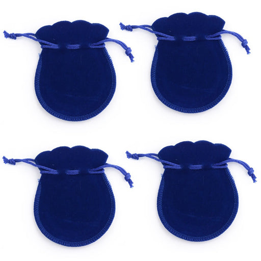 Imitation velvet jewellery pouch Polyester Blue 9x7mm (4)