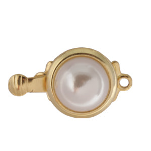 Buy Antique looking pearl metal gold plated clasp 14mm (1)