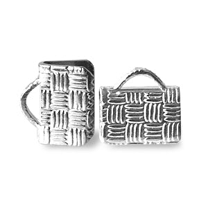 Ribbon clip ends metal silver finish 5mm (20)