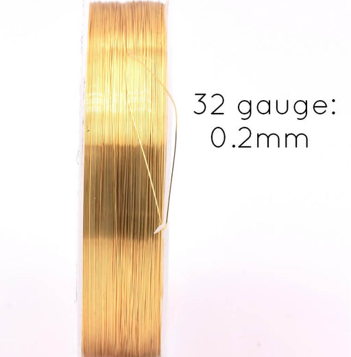 Cable Wire Quality 0.2mm - 32 gauge Copper golden plated - 6.2m Spool (Sold per Spool)