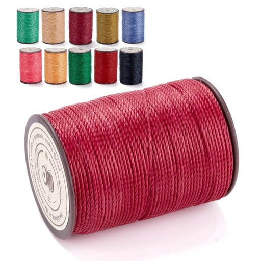 Brazilian Waxed Twisted Polyester Cord Brick Red - wine 0.8mm - 50m spool (1)