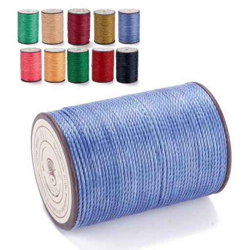 Brazilian Waxed Twisted Polyester Cord Blue 0.8mm - 50m spool (1)