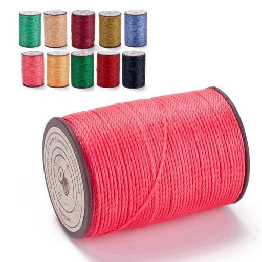 Brazilian Waxed Twisted Polyester Cord Indian Red 0.8mm - 50m spool (1)