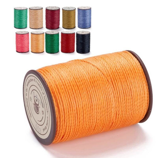 Brazilian Waxed Twisted Polyester Cord Orange 0.8mm - 50m spool (1)