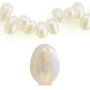 Freshwater pearls head drilled shape white 4x5mm (10)