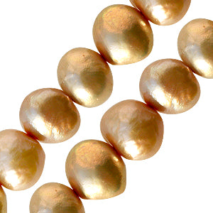 Freshwater pearls nugget shape COFFEE CREAM COPPER LIGHT6mm (1)