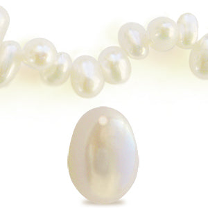 Freshwater pearls head drilled white 8mm (5 beads)