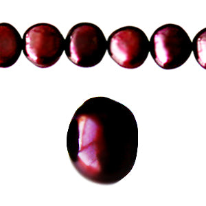 Freshwater pearls nugget shape cherry red 6.5mm (1)