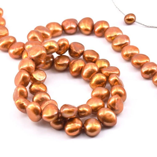 Freshwater Pearls Copper Nuggets 6.5-7mm (1strand-41cm)