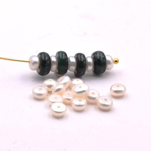 Buy Freshwater Pearls Heishi Rondelle White 4x2mm (15)